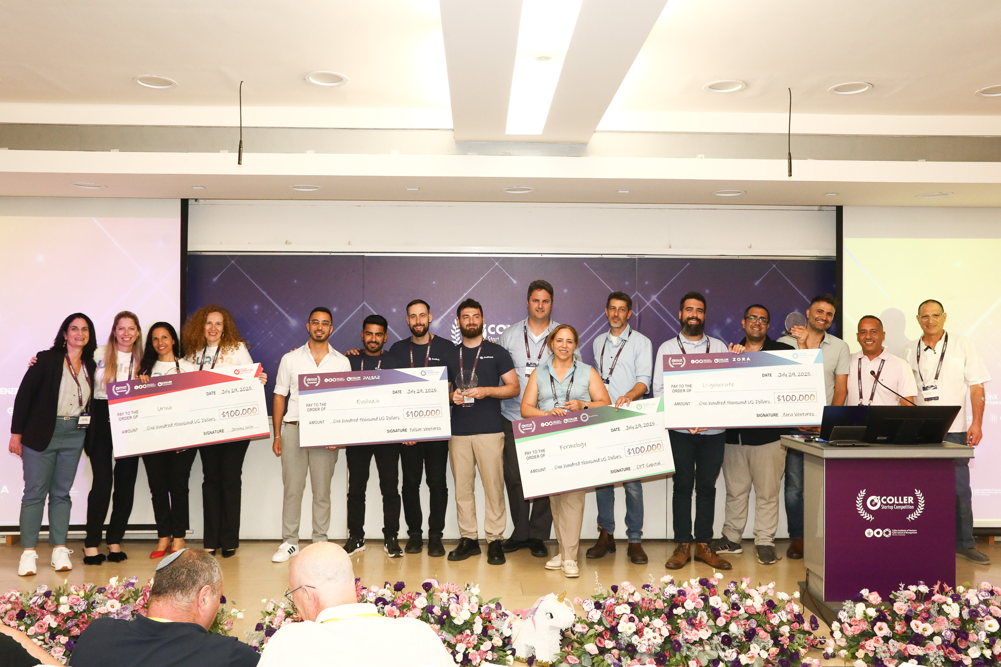 הסטארטאפים הזוכים ב-4 המסלולים. קרדיט צילום: יעל צור